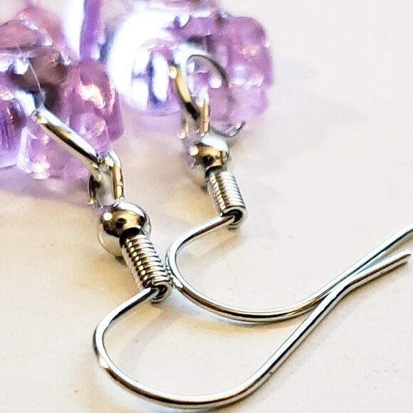Purple Transparent Gummy Bear Earrings - Picture 3 of 3